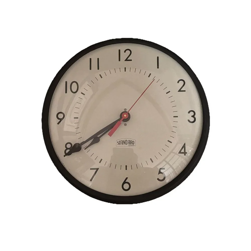 Vintage 1970s Standard Electric Time Co. Industrial School Wall Clock Working